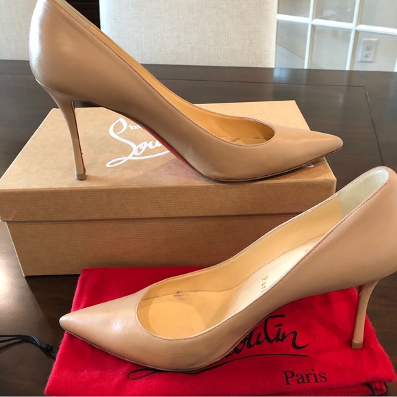 SOLD Christian Louboutin Nude Nappa Leather Decoltish 85 EU Size 38 - Picture 9 of 15
